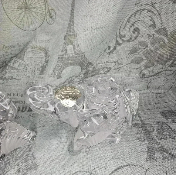 Pair of Lenox Crystal Elephant candle holders - Picture 2 of 5